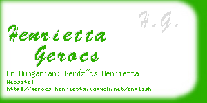 henrietta gerocs business card